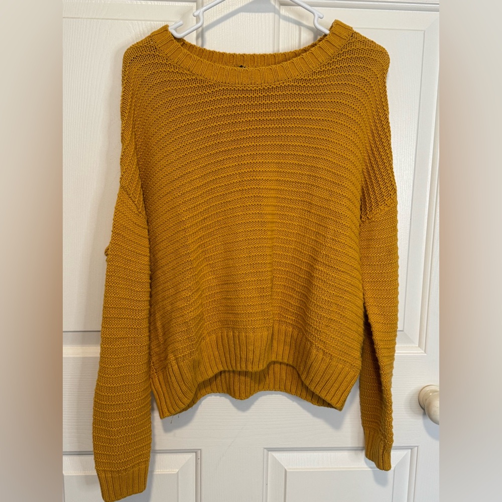 H&M Golden Yellow Knit Crew Neck Sweater